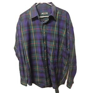 VTG 90s American Eagle Green Label Plaid Woven Cotton Shirt Mens XL Grunge 1990s
